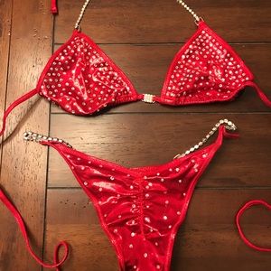 IFBB/NPC Competition Bikini Red Never Worn